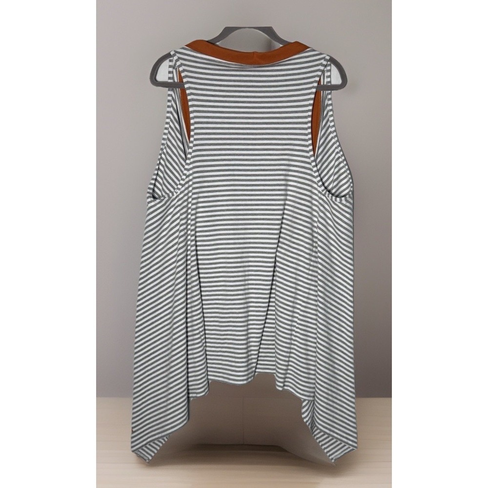 University of Texas Longhorns Orange Geometric Print Sleeveless Duster Vest L XL - Picture 3 of 7